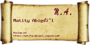 Matity Abigél névjegykártya